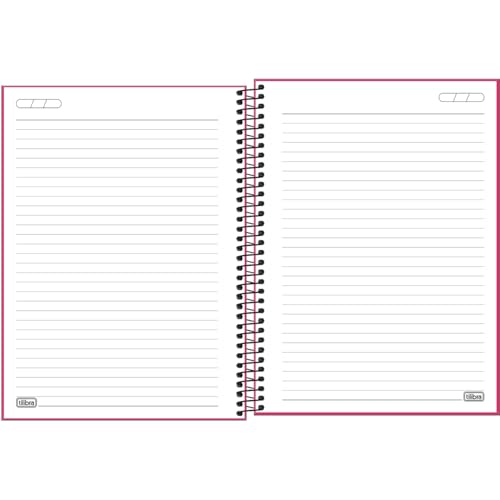 Tilibra - Neon Caderno Universitário com Espiral e Capa Plástica, Rosa, 160 Folhas