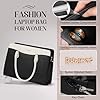 RAINSMORE Sac Cabas Femme Sac a Main Grande Capacité Sac Ordinateur Femmes 15.6 Pouces PU Cuir Sac de Cours Lycee Imperméable pour Travail Affaires Noir et Blanc #4