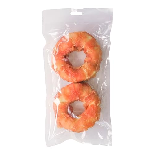 123... Hund Dabei! - Bocadillo masticable de pollo para perros - Donut de pollo con filete de pollo (20 unidades)