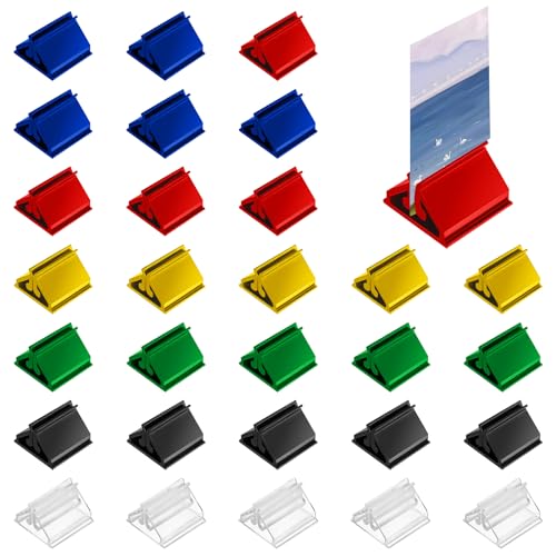 JJZGPP 30 supporti per carte da gioco in plastica, 6 colori per carte da gioco in acrilico, per foto, carte, ricevimenti di nozze, menù