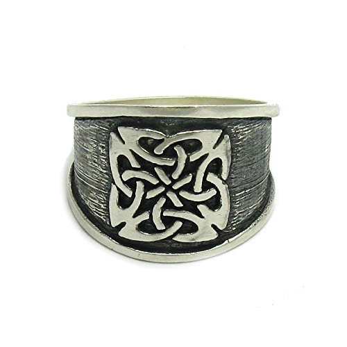 Bague en argent massif 925 Celtique Empress : anneau ethnique en argent sterling pour femme et homme