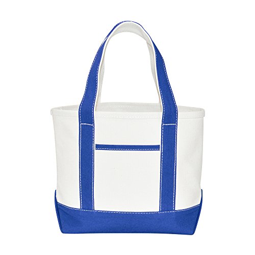 Dalix 14" Mini Small Cotton Canvas Party Favor Wedding Gift Tote Bag In Royal Blue #TOP9