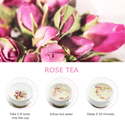 Goofoo Dried Herbal Tea Set Of 3, Dried Gongju Chrysanthemum Buds + Jasmine Flowers Tea + Dried Rose Buds, Total 5Oz, Best Gift #TOP7