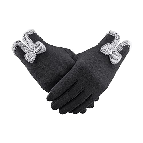 Alikiai Damen Winter Warm Touchscreen Handschuhe Touchscreen Damen Winterhandschuhe Frauen Dicke Warm Handschuhe Geschenk Weihnachten, Schwarz