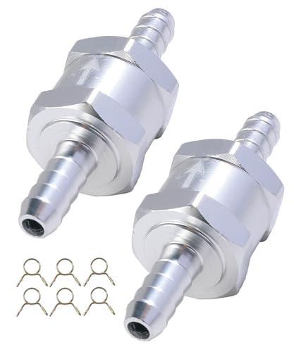 Xibao 2PCS Válvulas de Retención para Automóviles,Valvula Antiretorno Agua,Valvula Antiretorno Gasoil,con 6 Clip de Resorte,Apto para Aplicaciones Náuticas,Automotrices,Caravanas,Autocaravanas (8mm)
