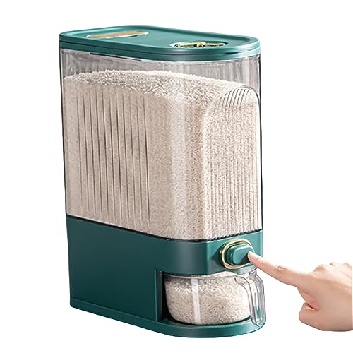 Dispensador de arroz contra la humedad con taza medidora para conservar grano seco