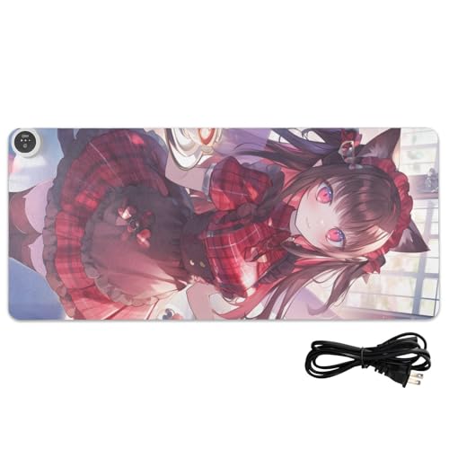 Tapis de souris chauffant 80x33cm en polyuréthane antidérapant - 2
