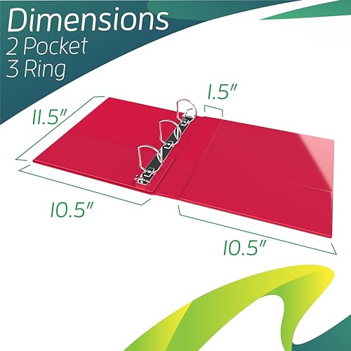 Binders, 3 Ring Binder (4 Pack), D Ring Binder 1.5 Inch, 2 Pocket, Up to 375 Sheets, Assorted Colors, Office Supplies, School Supplies (4) 2 41QpUAOprSL