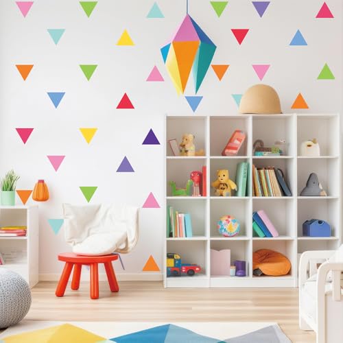 300 piezas calcomanías triangulares de vinilo coloridas para pared miniatura 4