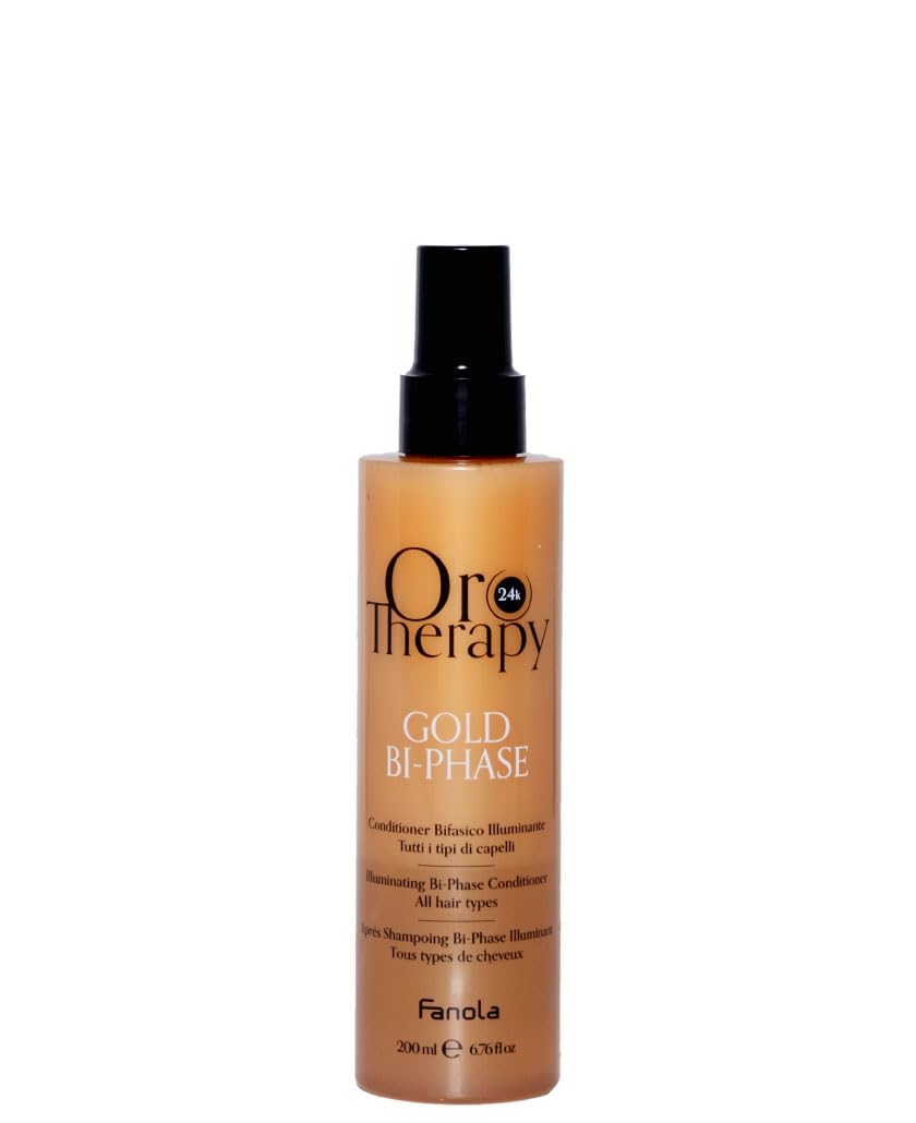 Fanola Orotherapy Gold Bi_Phase Conditioner, zweiphasiger Aufheller, für alle Haartypen, 200 ml