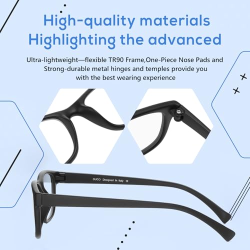 Image of DUCO Blue Light Glasses Blue Ray Blocking Glasses Computer Gaming Glasses with Amber Lens 8016