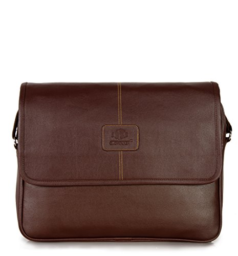 Image of The Clownfish Signature Series Synthetic leather Brown 15.6 inch Laptop bag and Tablet Bag Messenger Bag With One Year Brand Warranty