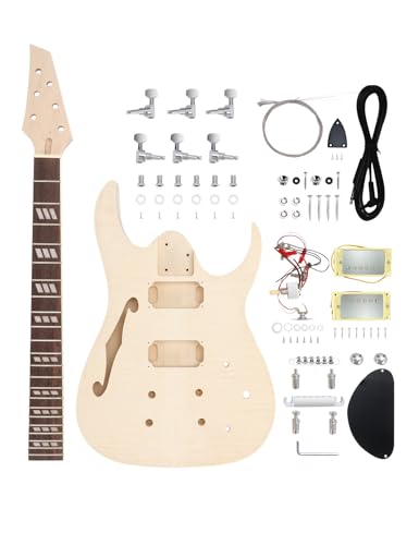 Fistrock Kit de guitarra eléctrica para principiantes, kit de 6 cuerdas para diestros con chapa de arce...