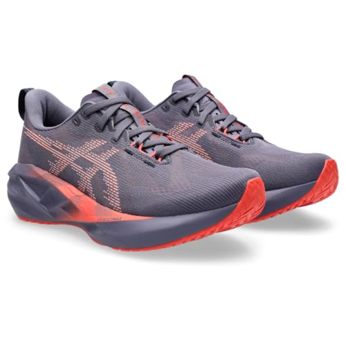 ASICS Women's NOVABLAST 5 Running Shoes, 7.5, Greyish Purple/Coral Reef2