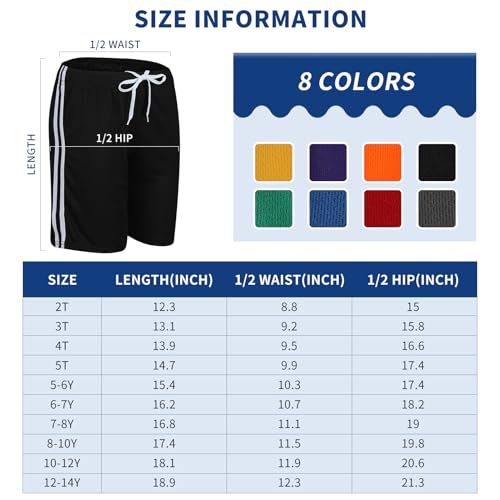 Shouldin 4-Pack Boys Athletic Shorts Youth Basketball Shorts Mesh Dry-Fit Kids Shorts Moisture Wicking Shorts thumb #5