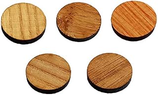 MAGNALA Eco Magnets, 5-pack strong Neodymium Magnets for fridge, Decorative Wood Notice Board Magnets for Kitchen Office School Eco friendly Gift Idea (Round 25mm)