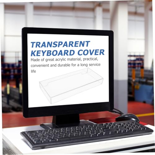 Funda de teclado de acrílico transparente y protector impermeable contra polvo doméstico 5