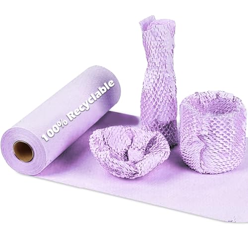 Honeycomb Packing Paper, Packing Materials For Moving Honeycomb Cushion Wrapping Paper, Pack Supplies For Fragile Items Package Roll For Transportation Protection, 11.5" X 164' (Purple)