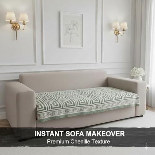 Image of STITCHNEST Premium Woven Sofa Cover 2 Seater | Modern Geometric Sofa Protector | Soft Fabric Sofa Sheet | Durable Living Room Furniture Cover