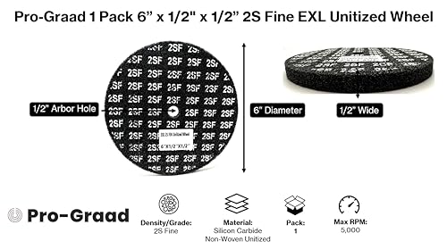exl unitized wheel silicon carbide 634 diameter x 1234 wide x 1234 arbor 2s fine  13719  pack of 1