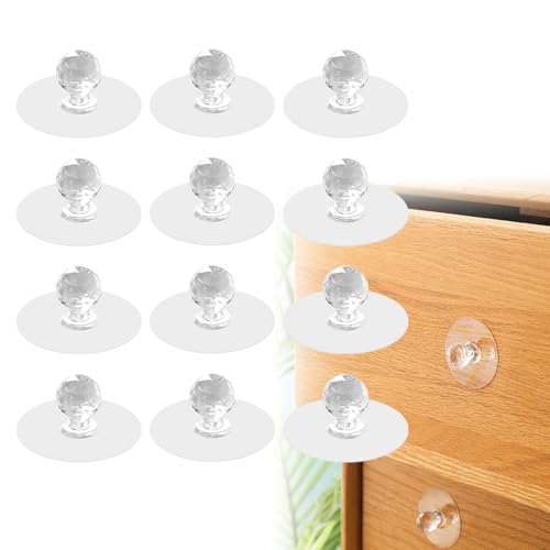 ドアハンドル 取っ手 ドアノブ 取手 床下収納 6個 セット 透明 5*2.3cm 円形 浴室扉取っ手 両面テープ式 引き出し取手 補助ハンドル 耐久性 釘は必要ありません 引き戸 開閉補助 窓/網戸/引き出し/戸棚/ドア用 取り付けが簡単 (6)