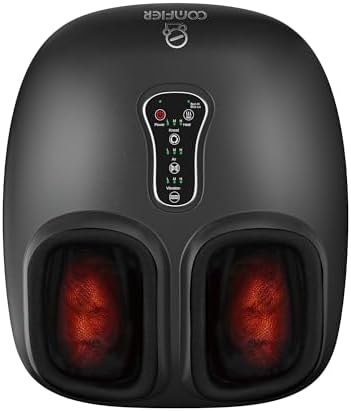 COMFIER Shiatsu Foot Massager with Heat, Vibration,Rolling Compression Feet Massager Machine for Plantar Fasciitis,Neuropathy Pain,Gifts for Her,Him Fits Size up to 13“ Multiple Modes
