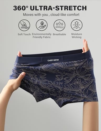 Casey Kevin Men's Boxer Briefs Modal Ultra Soft, Breathable, Stretch Moisture-Wicking underwear with Flyless Design (3 pack)4