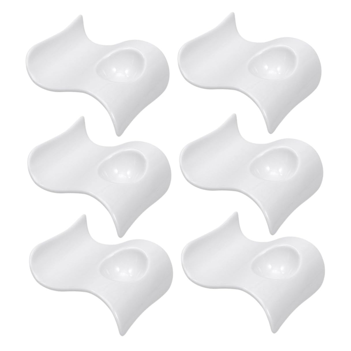 Coquetiers en Céramique Blanche Plateau de Service Élégant et Moderne pour Tenir Œufs Durs 6 Pièces pour Petit-déjeuner Pratique