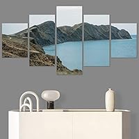 SIGNWIN 5 Panel Canvas Wall Art Modern Art Beach Coastal Multicolor Photography Relax/Calm Romantics for Home Decorations Ready to Hang - 60