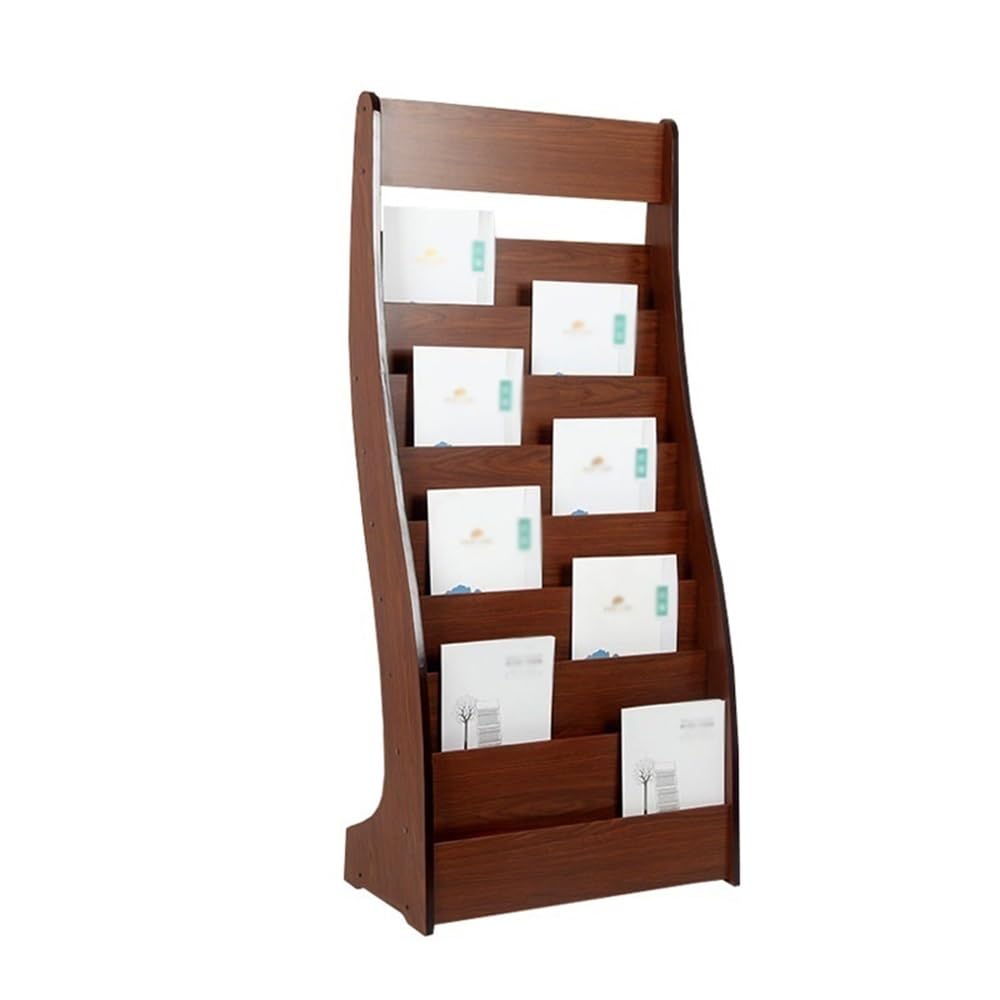 LJHFG63KUYT Newspaper Stand Floor-standing Magazine Rack Display Storage Publicity Floor Newspaper Wooden Information Literature Rack