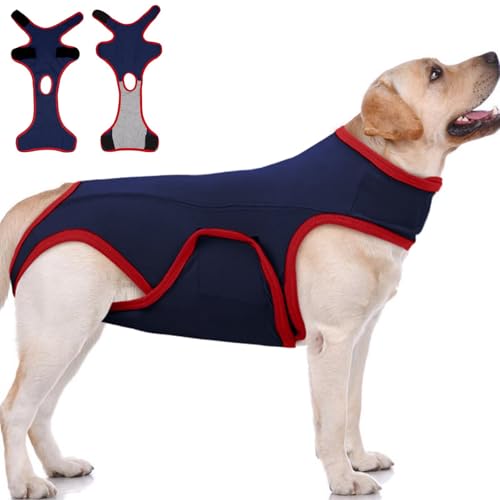 Image of MIGOHI Stretchable Dog Surgery Recovery Suits,Soft Abdominal Wound Care After Surgery for Large Dogs,Dogs Onesie for Surgery Female,Prevent Scratching Wounds,2XL,Blue