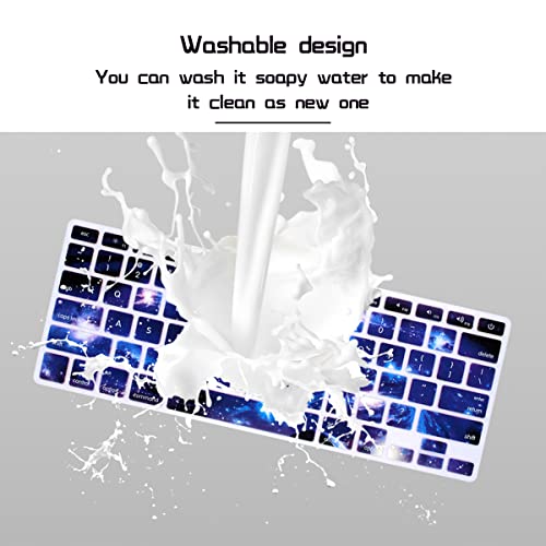Hrh Silicone Keyboard Cover Skin For Macbook Air 13,For Macbook Pro 13/15/17 (With Or W/Out Retina Display, 2015 Or Older Version)&For Imac Older Usa Layout,Swirl Starry Sky #TOP6