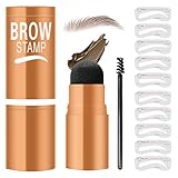 Eyebrow Stamp and Eyebrow Stencils Kit Eyebrow Shaping Kit for Perfect with 10 Reusable Eye Brow Shaping Kits Brow Stencil and Stamp Kit Smudge-Proof & Long-Lasting (Soft Brown)