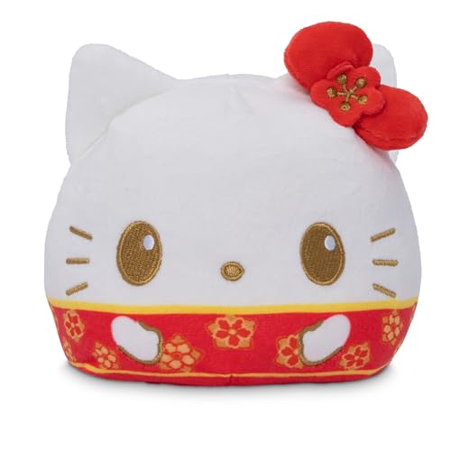 Image of TeeTurtle Reversible Sanrio Hello Kitty Plushie 4-Inch Lunar New Year Two-Sided Flip Plush Toy with Embroidered Details - Cute Mini Collectible Plush for Kids, Teens, and Adults
