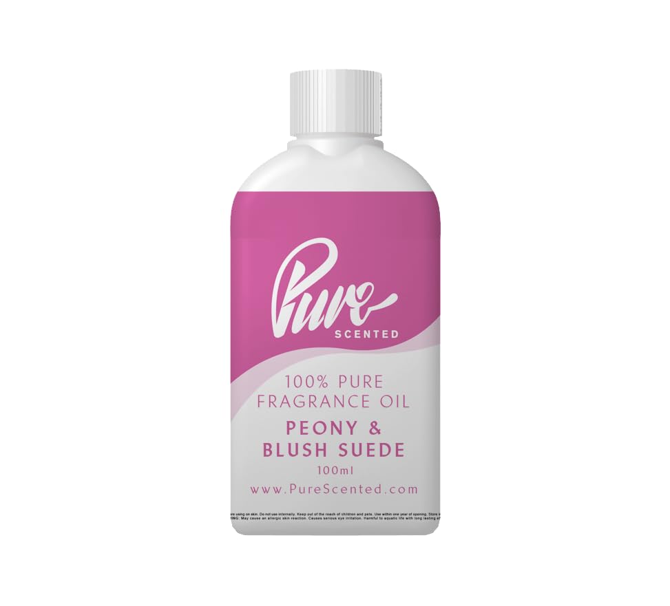 Pure Scented 100ml Fragrance Oil - Vegan & Cruelty-Free, for Candles, Soaps, Slime, Diffusers, Cosmetics, Wax Melts & DIY Crafts (1 x 100ml, Peony & Blush Suede) — image 1