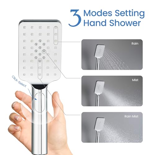Regadera manual Kibi Cube 3 settings ABS cromada miniatura 5