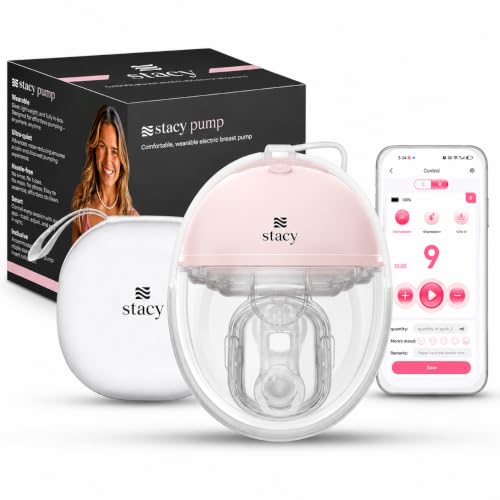 Image of Stacy Breast Pump Electrical | Soft Silicone Flange Insert | Portable Electric Breast Pump for Feeding Mothers, Automatic App-Controlled, FDA Approved