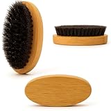 BARBE NOBLE Brosse &agrave; Barbe en Bambou et Poils de Sanglier Naturels | Blaireau pour le Soin de la Barbe | Peigne &agrave; Barbe Homme | Brosse &agrave; Moustache et Cheveux Homme | Petite Mini Brosse &agrave; Barbe
