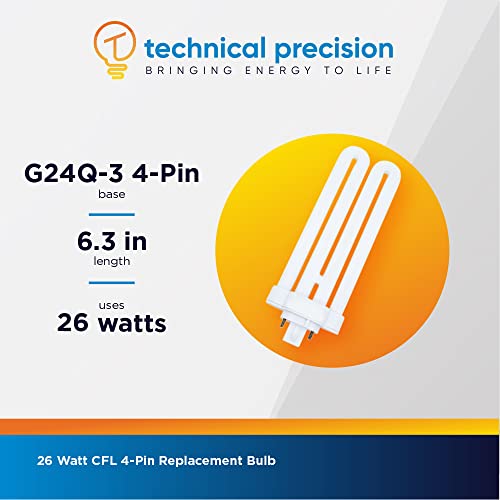 Replacement For Cooper Lighting R18 Fml-26W/64/4P Light Bulb By Technical Precision - 26W Cfl 4 Pin Bulbs - Compact Fluorescent Light Bulb With 6.30 Inch Overall Length - 1 Pack #TOP6