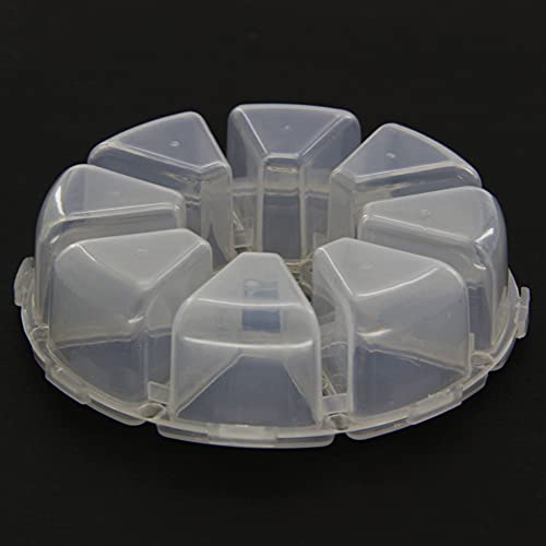 Image of Clear Plastic Organizer Box,Fixed 8 Grids Round Storage Container Jewelry Box with Separate Cover,for Beads Art DIY Crafts Jewelry Fishing Tackles 4.06 inchx4.06 inchx0.94 inch(LxWxH) 2PCS