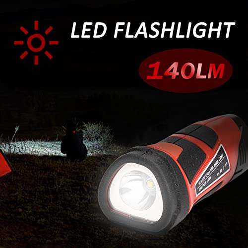 Flashlight Work Light M12 For Milwaukee 3W Handheld Flashlight Illumination Lamp For Milwaukee Battery Pack 10.8V-12V Suitable For Milwaukee 10.8V Lithium Battery 48-11-2401 M12B2 M12B4 M12B6 C12B #TOP3