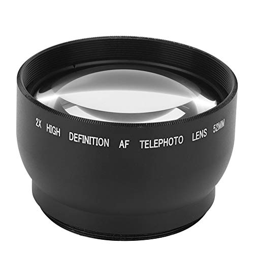 KIMISS 52MM Camera Magnification Lens - 2X Telephoto Conversion Lens for 52MM Diameter Lenses - Durable Aluminum Alloy Optical Glass