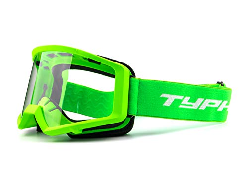 Typhoon Youth Glove & Goggle Combo Motocross Offroad Atv Mx Dirt Bike - Green - Large #TOP3