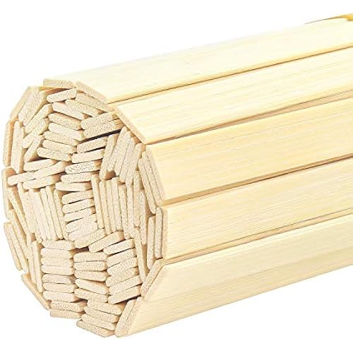 DYWISHKEY 120 Pieces Natural Bamboo Sticks, Wooden Craft Sticks, 15.75”Longth x 3/8" Width