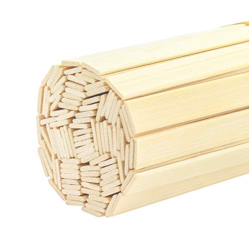 Dywishkey Natural Bamboo Sticks, Wooden Craft Sticks, 15.75 Inches Length X 3/8 Inch Width (50 Pieces) #TOP8