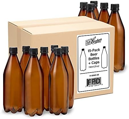 Coopers DIY Beer 740ml Oxygen Barrier Home Brewing Beer Bottling Set, Qty. 15, Brown
