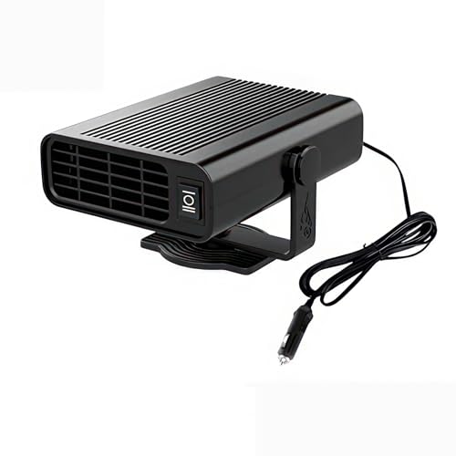 TOTMOX 12V 12W Autoheizung, 2-in-1-Elektroauto-Heizlüfter, Scheibenentfeuchter, 360 ° -Drehung, tragbarer Sommerlüfter