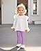 Witwot Toddler Girl Flare Pants Baby Girls Cotton Leggings Bell Bottoms Clothes Black/Navy/Light Grey/Purple/Pink 4T