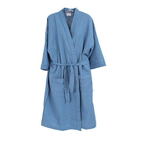 ROUPÃO DE BANHO PIQUET ADULTO 100% ALGODÃO AZUL Tam. GG