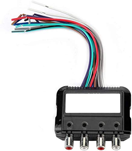 Auto-Stereo-Wandler Schwarzer Stereo-Subwoofer 4-Kanal-High-Low-Audio-Wandler mit Steuerkabel für Leistungsverstärker